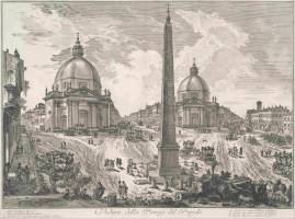 10 - Veduta della Piazza del Popolo van Giovanni Piranesi, 1750